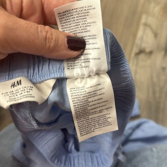 H&M Light Blue Girls Joggers with Pockets‎ Size US 7 - Picture 9 of 10